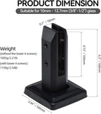 T316 Stainless Steel Glass Railing Clamp,Heavy Duty Glass Railing Spigot,Railing Post Clamp (4, Black)