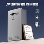 Westinghouse Natural Gas Tankless Water Heater Outdoor Installation Max 8.1 GPM 180,000 BTU, Temp Self Modulating Non Condensing High Efficiency Water Heater for House or Commercial, APOLO Performance