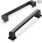 3 Pack 5 Inch(128mm) Hole Center Matte Black Modern Cabinet Pulls Kitchen Cabinet Handles Kitchen Cabinet Hardware Timeless Drawer Pulls for Dresser Cupboard Wardrobe, M-Black(5x3)
