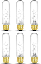 lumenivo Piano Light Bulb 40 watt 120 Volts 一 40T10/CL Light Bulb Display Replacement 一 T10 Bulb Medium Base (E26) 一 280 Lumen Clear Incandescent Bulb for Illuminated Display Units 一 6 Pack