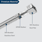 16" Faucet Supply Line,3/8" Comp x 1/2" FIP Stainless Steel Braided Supply Line,Faucet Water Supply Hose Connector Lines Faucet Water Supply Line for Water Heater, Angle Valve（Plumbers Tape Include)