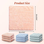 Coral Fleece Striped Rag Cleaning Dish Cloth, Reusable and Washable Microfiber Cleaning Rag, Absorbent Streak Free Lint Free Rags, Kitchen Clean Towels for Scrubs Dishes, Sinks Cleans (Pink, 5PCS)