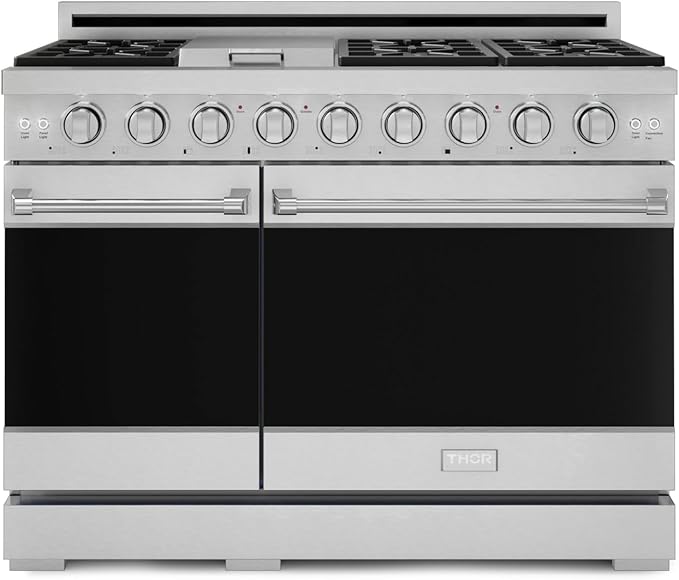 Gordon Ramsay by THOR Kitchen 48 Inch Professional Liquid Propane Range with Tilt Panel Touch Control in Stainless Steel