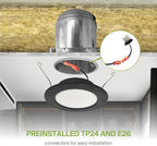 ASD Flat Trim Retrofit LED Recessed Lighting 6 Inch | Ultra Thin Black 12W 971LM Wet Rated Dimmable Downlights | 2700K-5000K Adjustable LED Recessed Light Fixtures | Disk Can Lights, ETL 12 Pack