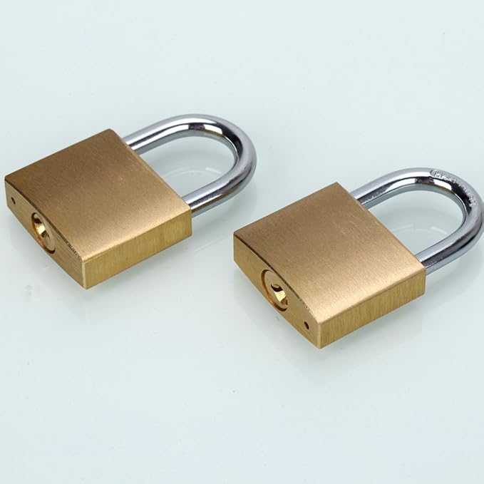 ABRAFOX Solid Brass Same Keyed Padlock keyed Alike Lock-（1-9/16 inch 40mm） 2pack