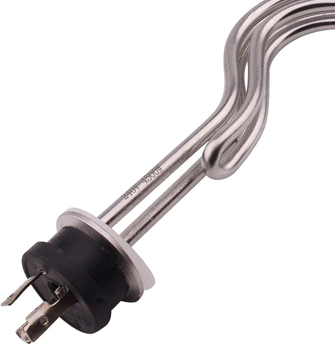 DERNORD 240V 4500W Tri-clamp Ripple Heating Element Stainless Steel Immersion Water Heater with 3-Wire Electrical Locking Plug (1.5 Inch Tri clamp)