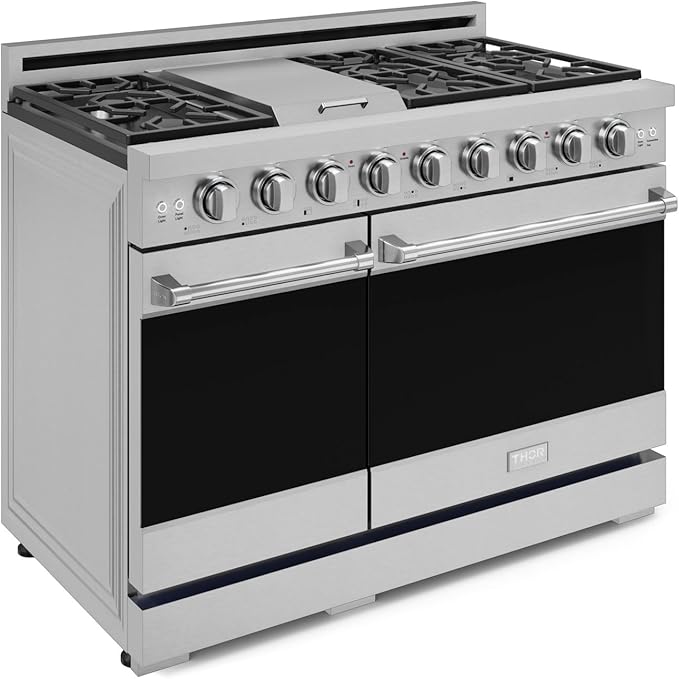 Gordon Ramsay by THOR Kitchen 48 Inch Professional Liquid Propane Range with Tilt Panel Touch Control in Stainless Steel