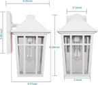 Darkaway Outdoor Sconce Lights Wall Light Fixtures, 14inch Large Porch Light Outdoor Wall Anti-Rust Waterproof Aluminum with Glass Exterior Light Fixture for Patio Yard Doorway Garage (Large, White)