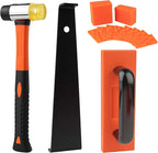 43-Piece Laminate Flooring Tools with Sturdy Double-Ended Hammer, Steel Return Hooks, Snug-Fitting Two-Handed Knocking Block with Handle and Shims, Flooring Tools Perfect for Home and Professional Use