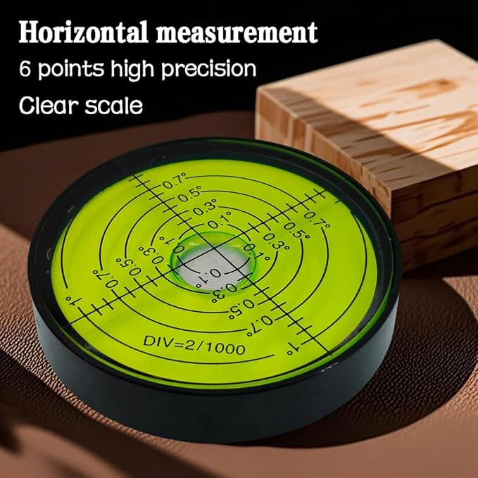 6'/2mm Point high Precision Universal Level Bubble Metal Bubble Water Leveler Cross Gauge Small Household (Black Green)