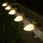 Abeja C7 Ceramic White Replacement Bulbs, 25 Pack C7 White Replacement Bulbs, 5W Vintage Bulbs for Outdoor Indoor Patio Christmas Decoration-E12 Candelabra Base