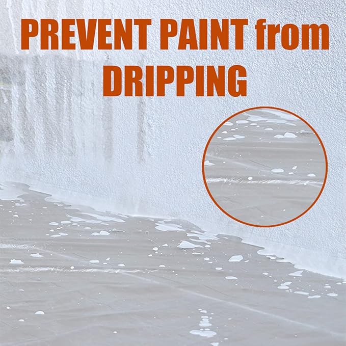 10 Pieces Plastic Drop Sheets for Painting, Waterproof and Dust-Proof Clear Cloth for Furniture Cover, 9x12 Feet Tarps