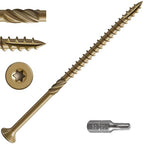 #14 * 8" Extended Deck Screws, (38 pcs) 2 lbs.Lengthen Exterior Wood Screws, Rust Resistant epoxy Coated, Bronze, T30 Star Bit
