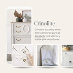 Country Chic All-in-One Chalk Paint for Furniture, Cabinets, Home Decor, Eco-Friendly, Matte Finish, Built-In Primer & Top Coat for Wood, Metal - Crinoline (Off White) - 8 oz (237 ml)