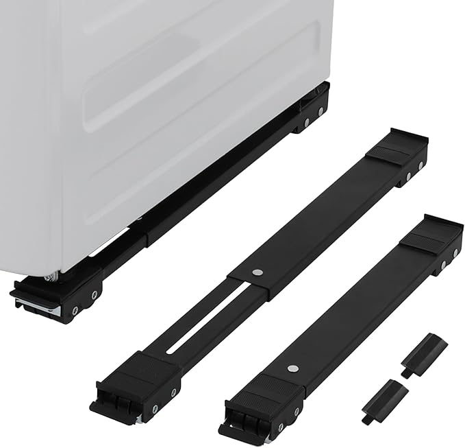 LUCKUP Heavy Duty Appliance Rollers, Extendable Washing Machine Stand Furniture Rollers Mobile Fridge Base Furniture Sliders for Refrigerators Washer and Dryer Support 660 lbs, Black