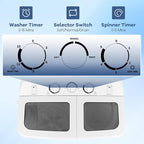 Giantex Portable Washing Machine, 20lbs Washer and Spinner Combo, Twin Tub 12lbs Wash & 8lbs Spin, Mini Compact Laundry Clothes Lavadora Portatil for Apartment Dorm RVs (White & Grey)