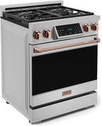 Gordon Ramsay by THOR Kitchen 30 Inch Professional Liquid Propane Range with Tilt Panel Touch Control in Stainless Steel/Rose Gold