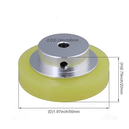 CNBTR 50x6mm Aluminum Silicone Industrial Encoder Wheel Meter Measuring Wheel for Rotary Encoder (Pack of 2)