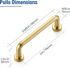 JOY DECOR Cabinet Pulls – 3 Inch Hole Center, Brushed Brass, 20 Pack, Zinc Alloy Cabinet Handles for Drawers & Cupboard – Vintage Style Hardware for Kitchen, Bathroom, Dresser, Furniture Makeover