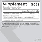Sports Research CoQ10 (100mg) Enhanced w/Coconut Oil & Bioperine (Black Pepper) for Better Absorption | Vegan, Non-GMO Verified (30 Veggie Softgels)