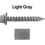 #14 Metal ROOFING SCREWS: (250) Screws x 1-1/2" LIGHT GRAY Hex Washer Head Sheet Metal Roof Screw. Self starting/tapping EPDM washer. Colored head for corrugated roofing