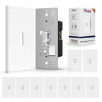 AIDA Digital Toggle Dimmer Switch for Dimmable LED, CFL & Incandescent Bulbs, Single Pole/3-Way, Screwless Wall Plate Included, UL Listed, No Neutral Wire Needed, Matte White (10 Pack)