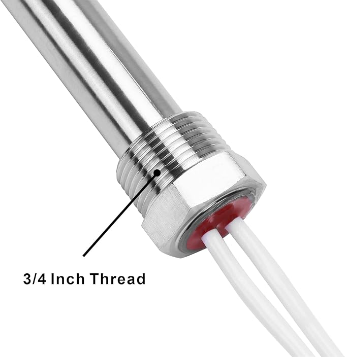 DERNORD Immersion Cartridge Heater 240V 1000W Hot Rod Heating Element Replacement 3/4 Inch Thread