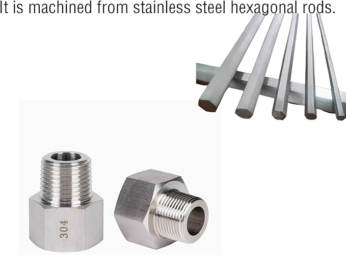 2 pieces Npt3/4 Female to Npt1/2 Male Reducer,3/4-1/2Water pipe Adapter, Fabricate of 304 Stainless Steel