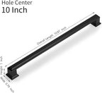 10 Pack 10 Inch(254mm) Hole Center Matte Black Modern Cabinet Pulls Kitchen Cabinet Handles Kitchen Cabinet Hardware Timeless Drawer Pulls for Dresser Cupboard Wardrobe, M-Black(10x10)