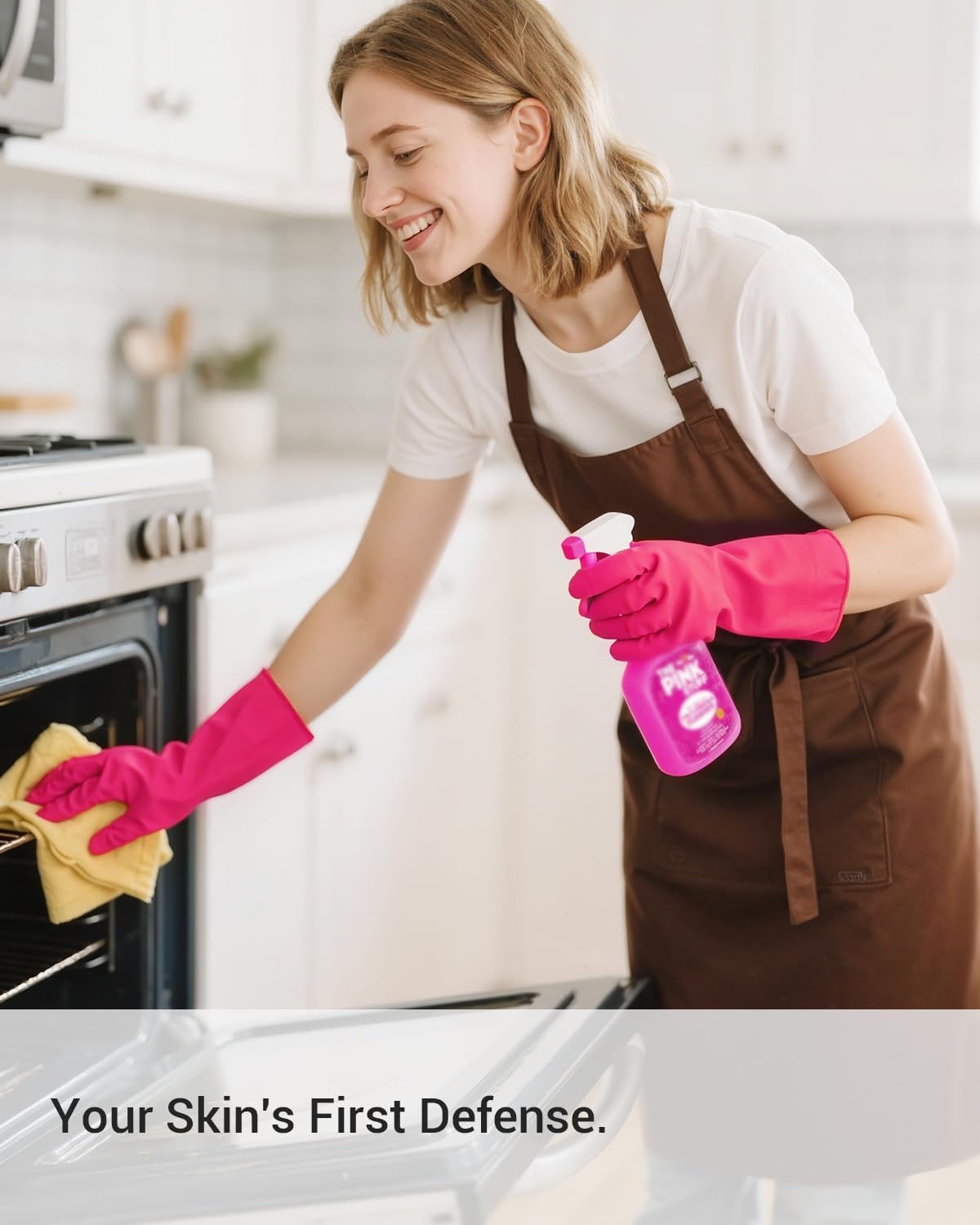 ThxToms 4 Pairs Latex Free Nitrile Cleaning Gloves, Reusable Rubber Free Gloves for Household Cleaning, Flexible and Non-Slip