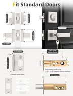 5 Pack Brushed Nickel Keyed Alike Front/Exterior Door Levers with Single Cylinder Deadbolt, Square Entry Door Knob Lock Sets with Deadbolt Combination Sets, for Entrance/Front and Office Doors