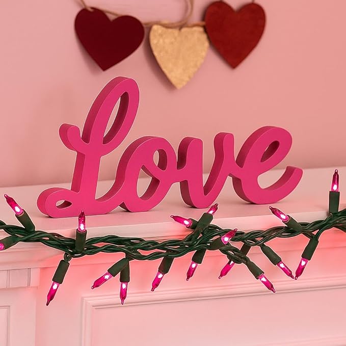 Novelty Lights 11 Feet 50 Bulbs Traditional Incandescent Mini Lights, Pink on Green Wire with 2.5" Spacing, Commercial Grade and UL Listed for Indoor/Outdoor Use, End-to-End Connectable