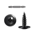 (400 Pcs)#8×1/2" Black Truss Head Wood Screws Quick Metal Self Tapping Zinc Oxide