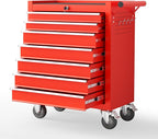 7 Drawers Rolling Tool Chest with Wheels, Portable Rolling Tool Boxes with Wheels, Tool Box Storage Cabinet with Locking System for Garage (RED, 7 Drawers)
