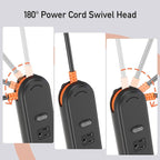 Outdoor Power Strip Weatherproof, KPQ IPX6 Waterproof Surge Protector with 4 Wide Outlets, 2 USB A&1 USB C, 6FT Heavy Duty Extension Cord for Home, Office, Dorm, Patio, FCC UL Listed