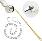 Houtingmaan Toilet Handle Replacement Kit,Toilet Handle Lever for Most Front Mount Toilets, Universal Brass Toliet Flush Handle Lever with Stainless Steel Flapper Chain,Brushed Nickel