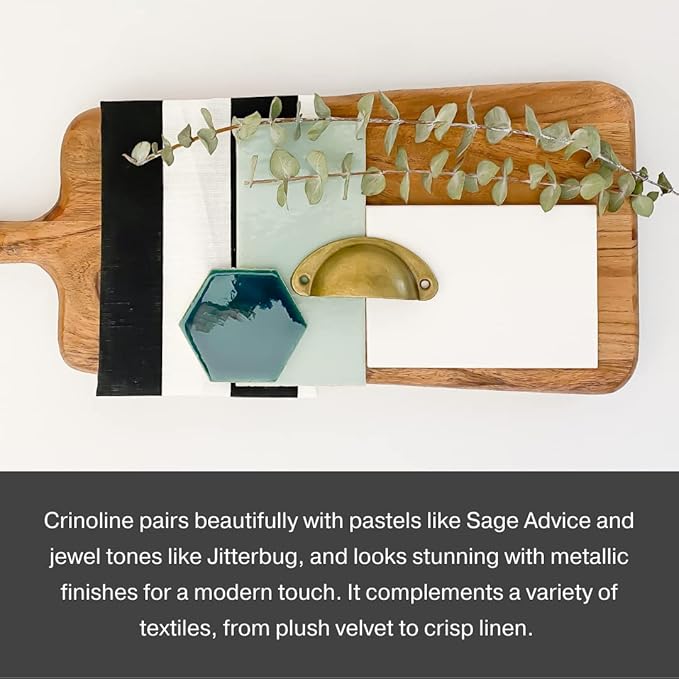 Country Chic All-in-One Chalk Paint for Furniture, Cabinets, Home Decor, Eco-Friendly, Matte Finish, Built-In Primer & Top Coat for Wood, Metal - Crinoline (Off White) - Quart 32 oz (950 ml)