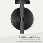 Modern Black Hardwired Wall Sconces, 21'' Knurled Bathroom Wall Sconce, Indoor Wall Sconce,Copper and Glass Vanity Light, for Living,Bedroom, Hallway, Staircases, Include Bulbs