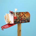 Giwawa Stained Glass Cardinal Birds Mailbox Covers Magnetic for Fall Mailbox Cover Autumn Mail Box Covers Standard Size 18 x 21 Thanksgiving Decorations Outdoor Welcome Mailbox Wrap