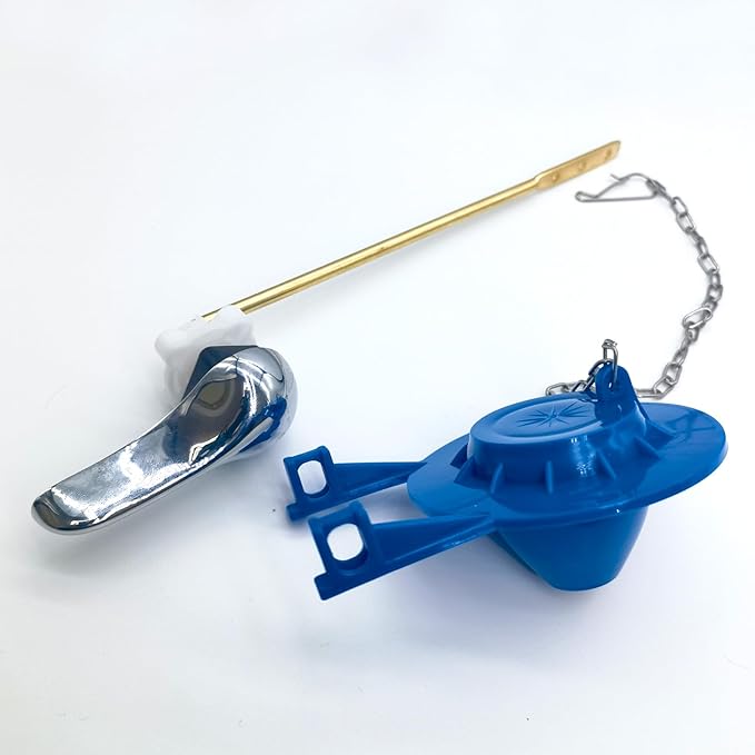 Toilet Handle for Front Mount, Stainless Steel Toilet Flapper Chain and 2-Inch Universal Toilet Flapper Replacement Kit, Easy Installation