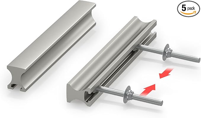 homdiy 5 Pack Adjustable Brushed Nickel Cabinet Pulls 1" to 4" (25-102mm) Adjustable Hole Distance Drawer Pulls