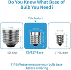 Meconard C9 Led Replacement Christmas Light Bulbs, C9 Shatterproof Led Bulbs for Christmas Indoor Outdoor String Lights, E17 Intermediate Base, Commercial Grade Holiday Bulbs, Cool White, 50Pack