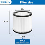 90304 Replacement Filter Compatible with Shop-Vac Shop Vac 90304, 90350, 90333,903-04-00, 9030400,fits most 5 Gallon and above Wet/Dry Vacuum Cleaners (2 Pack)