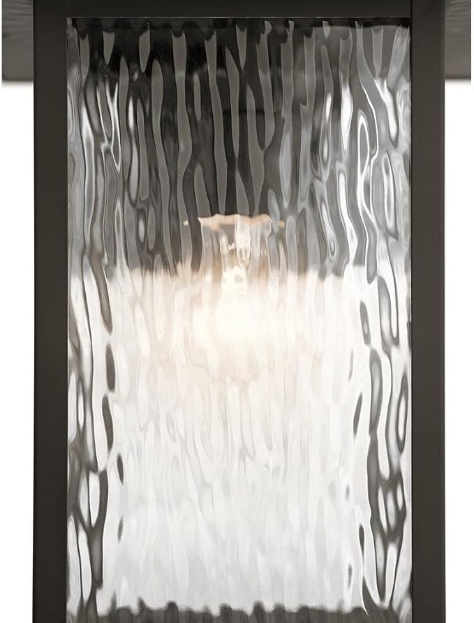 Kichler Capanna 16" Outdoor Wall Light in Olde Bronze®, 1-Light Exterior Wall Sconce Porch Light with Clear Water Glass, (16" H x 10.5"), 49926OZ