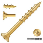 #8 x 1-1/2" Deck Screws (150Pcs) 1lb. Exterior Wood Screws. Carbon Steel, Tan, Flat Head, Rust Resistant epoxy Coated, with T25 Star Bit