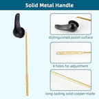 Hygie Rinse 2PCS Universal Metal Toilet Handle Replacement Kit Front Mount Toilet Lever Compatible with TOTO/Glacier Bay/Gerber, Toilet Flush Handle with Flapper Chain, Matteblack