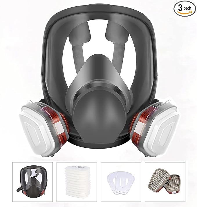 Reusable full Face Cover - 6800 full Respirаtor Face Cover,for Paint, Against Dust,Chemicals, Formaldehyde, Polishing,Staining,Car Spraying,Sanding &Cutting