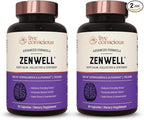 Live Conscious KSM-66 Ashwagandha Supplement w/L Theanine & AlphaWave - ZenWell Everyday Stress Relief, Mood Support, Cognitive, Brain Health - Ashwagandha for Men & Women - 60 Capsules (2-Pack)