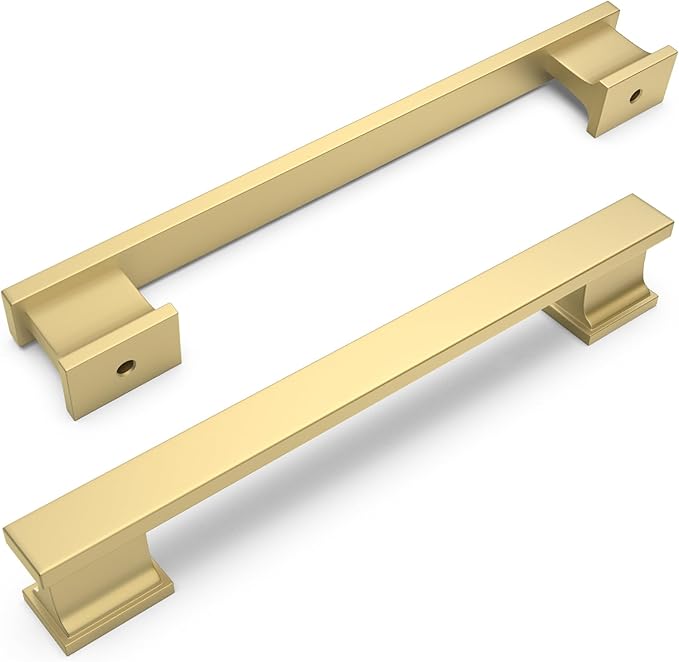 COTYKILEY 10 Pack 5 Inch(128mm) Brushed Gold Cabinet Handles Gold Kitchen Cabinet Pulls Cabinet Door Handles Kitchen Cabinet Hardware