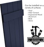 Board & Batten Vinyl Shutters (1 Pair) | 14.5"x81" (4-Board) - Navy Night Sky | Exterior Window Shutters | Includes Mounting Hardware | Simple Installation | Made in USA